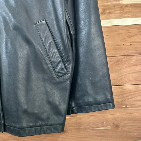 Marc New York Women's/Men's Medium Length Leather Jacket Black Leather Sz Large - Picture 4 of 9